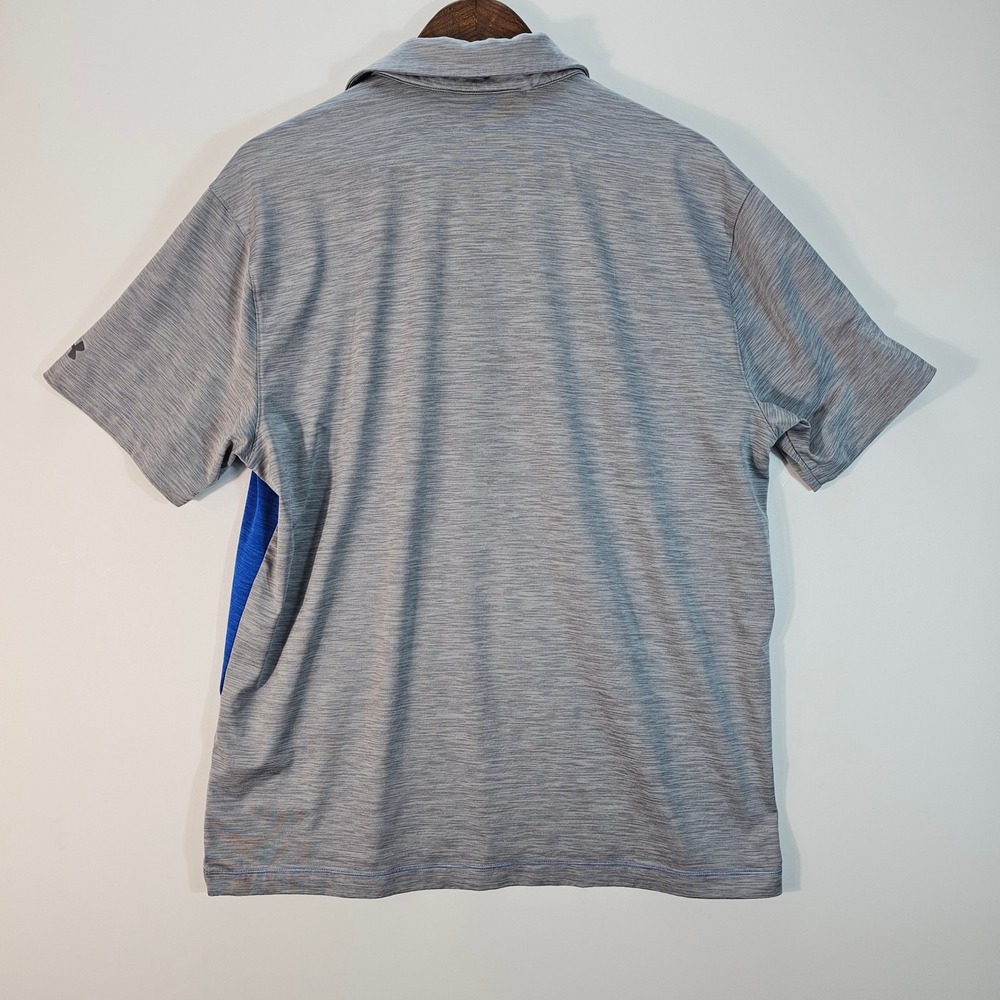 Under Armour Men HeatGear Polo Shirt XL Blue Grey Striped Golf Loose Fit CC 1972 - Picture 7 of 7